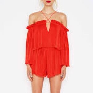 Alice McCall Vibrant Red Ruffled Top. Size US6